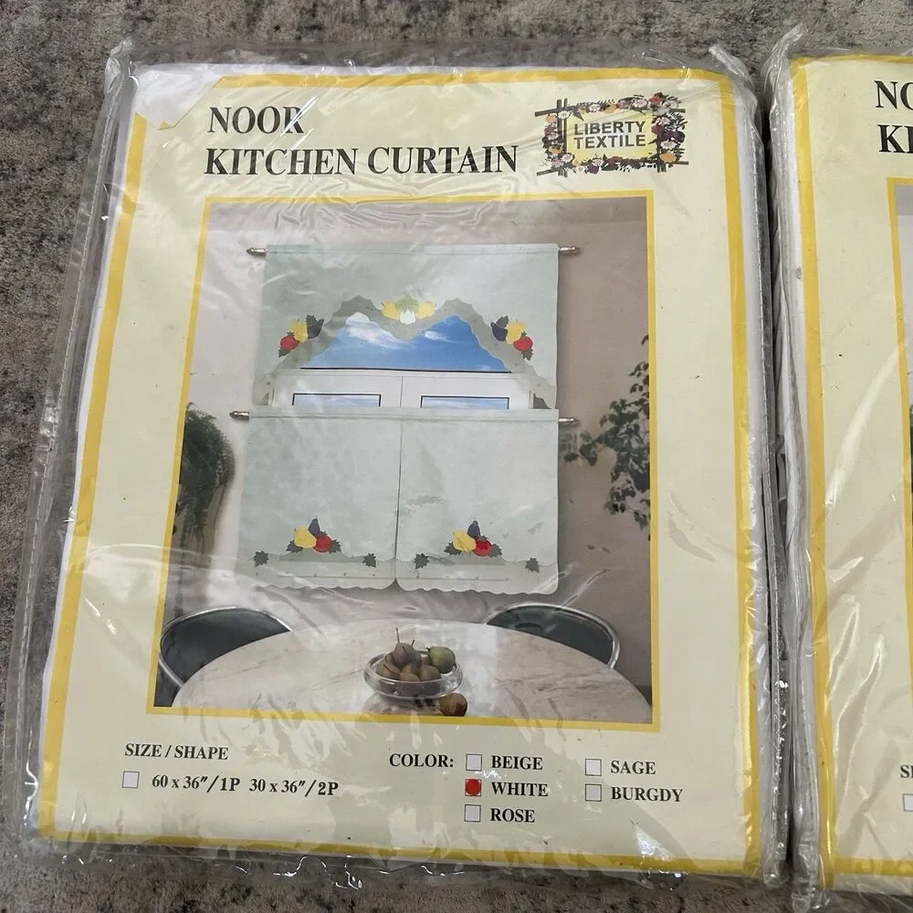 Vtg Kitchen Curtains Vegetables Liberty Textile Valance Cottagecore Farmhouse